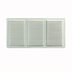 Master Flow EAC16X8W Undereave Vent, 8 in L, 16 in W, 65 sq-ft Net Free Ventilating Area, Aluminum, White, Pack of 36 