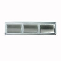 Master Flow EAC16X4 Undereave Vent, 4 in L, 16 in W, 26 sq-ft Net Free Ventilating Area, Aluminum, Mill, Pack of 36 