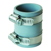 Fernco PTC-150 Tubular Drain Connector, 1-1/2 in, Slip Joint, PVC, 4.3 psi Pressure 