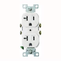 Eaton Wiring Devices 877W-BOX Duplex Receptacle, 2 -Pole, 20 A, 125 V, Side Wiring, White 