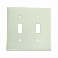 Eaton Wiring Devices 2139W-BOX Wallplate, 4-1/2 in L, 4-9/16 in W, 2 -Gang, Thermoset, White, High-Gloss, Pack of 10 