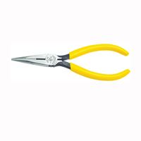 Klein Tools D203-7 Nose Plier, 7-3/16 in OAL, 1-1/4 in Jaw Opening, Yellow Handle, Dipped Handle, 0.688 in W Jaw 