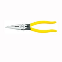 Klein Tools D203-8 Nose Plier, 8-7/16 in OAL, 1-1/4 in Jaw Opening, Yellow Handle, Dipped Handle, 1 in W Jaw 