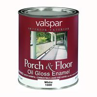 Valspar 027.0001000.005 Porch and Floor Enamel Paint, High-Gloss, White, 1 qt Can, Pack of 4 