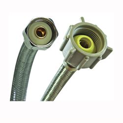 Fluidmaster Fits-All B4T12U Toilet Connector, 3/8 in Inlet, Compression Inlet, 7/8 in Outlet, Ballcock Outlet, 12 in L 