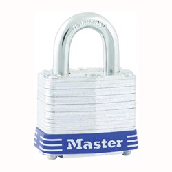 Master Lock 3D Padlock, Keyed Different Key, 9/32 in Dia Shackle, 3/4 in H Shackle, Steel Shackle, Steel Body, Laminated 