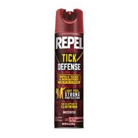 Repel 6410484 Tick Defense, 6.5 oz, Aerosol, Liquid, Clear/Light Yellow/Water White, Ethanol, Picaridin 