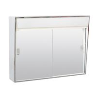 Zenith 701L Medicine Cabinet with Incandescent Light, 23-3/8 in OAW, 5-1/2 in OAD, 18-1/8 in OAH, Steel, White, Chrome 