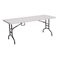 Simple Spaces TBL-072 Fold-in-Half Table, 6 ft OAW, 29-1/2 in OAD, 29 ft OAH, Steel Frame, Polypropylene Tabletop 