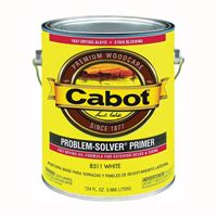 Cabot Problem-Solver 140.0008511.007 Exterior Primer, Flat, White, 1 gal, Pack of 4 