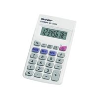 Sharp EL233SB Pocket Calculator, Battery, 8 Display, LCD Display, White 