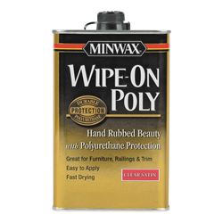 Minwax 40910000 Wipe-On Polyurethane, Liquid, Clear, 1 pt, Can 