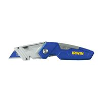 Irwin 1858319 Utility Knife, 2-1/2 in L Blade, Bi-Metal Blade, Straight Handle, Blue Handle 