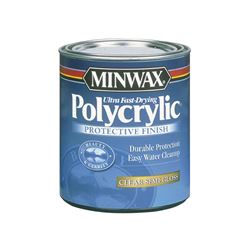 Minwax Polycrylic 64444444 Waterbased Polyurethane, Semi-Gloss, Liquid, Crystal Clear, 1 qt, Can 