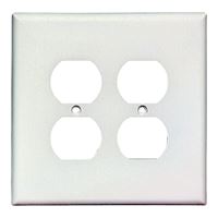 Eaton Wiring Devices 2750W-BOX Receptacle Wallplate, 5-1/4 in L, 5-5/16 in W, 2 -Gang, Thermoset, White, Pack of 10 