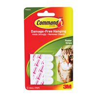 Command 17024 Poster Strip, 5/8 in W, 13/16 in L, Clear, Pack of 6 