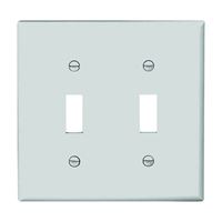 Eaton Wiring Devices 5139W-BOX Wallplate, 4-1/2 in L, 4.56 in W, 2 -Gang, Nylon, White, High-Gloss, Pack of 10 