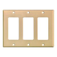 Eaton Cooper Wiring 2163 2163V-BOX Wallplate, 4-1/2 in L, 6.37 in W, 3 -Gang, Thermoset, Ivory, High-Gloss 