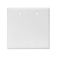 Eaton Cooper Wiring 2137W-BOX Wallplate, 4-1/2 in L, 4.56 in W, 0.08 in Thick, 2 -Gang, Thermoset, White 