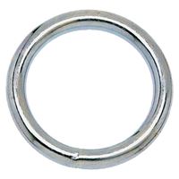 Campbell T7665042 Welded Ring, 200 lb Working Load, 1-1/2 in ID Dia Ring, #3 Chain, Steel, Nickel-Plated 