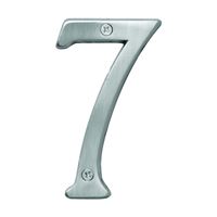 Hy-Ko Prestige Series BR-43SN/7 House Number, Character: 7, 4 in H Character, Nickel Character, Brass, Pack of 3 