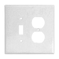 Eaton Wiring Devices 2148W-BOX Combination Wallplate, 4-1/2 in L, 4-9/16 in W, 2 -Gang, Thermoset, White, Pack of 10 