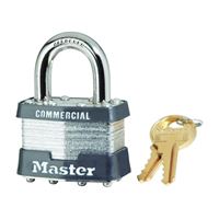 Master Lock 1KA 2359 Padlock, Keyed Alike Key, Open Shackle, 5/16 in Dia Shackle, 15/16 in H Shackle, Steel Shackle 