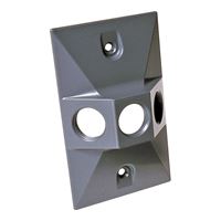 Hubbell 5189-0 Cluster Cover, 4-19/32 in L, 2-27/32 in W, Rectangular, Zinc, Gray, Powder-Coated 