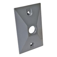 Hubbell 5186-0 Cluster Cover, 4-19/32 in L, 2-27/32 in W, Rectangular, Zinc, Gray, Powder-Coated 