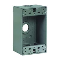 Eaton Wiring Devices 1113-SP Outlet Box, 3 -Outlet, 1 -Gang, Aluminum, Black, Powder-Coated, Wall Mounting 