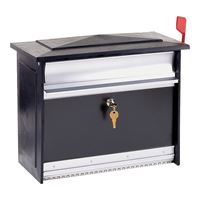 Gibraltar Mailboxes Mailsafe MSK00000 Mailbox, 840 cu-in Capacity, Aluminum, Black, 17.1 in W, 8.4 in D, 13.3 in H 