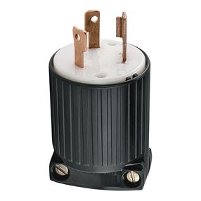 Eaton Wiring Devices L530P Twist Lock Plug, 2 -Pole, 30 A, 125 V, NEMA: NEMA L5-30, Black/White