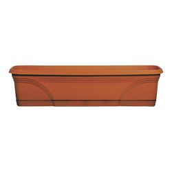 Southern Patio MB2412TC Planter, 7-1/4 in H, 23.88 in W, 7.88 in D, Window Box, Plastic, Terracotta 