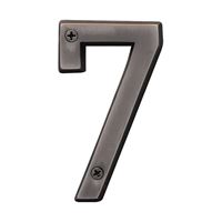 Hy-Ko Prestige Series BR-42OWB/7 House Number, Character: 7, 4 in H Character, Bronze Character, Brass, Pack of 3 