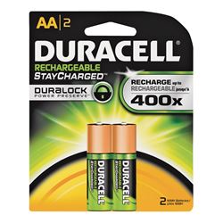 Duracell 66153 Battery, 2000 mAh, AA Battery, Nickel-Metal Hydride, Rechargeable 