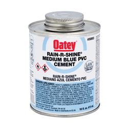 Oatey 30893 Solvent Cement, 16 oz Can, Liquid, Blue 