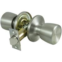 ProSource TS630V-PS Passage Knob, Metal, Stainless Steel, 2-3/8 to 2-3/4 in Backset, 1-3/8 to 1-3/4 in Thick Door 