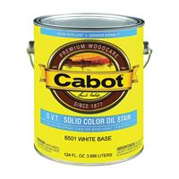 Cabot O.V.T. 140.0006501.007 Oil Stain, Flat, White, Liquid, 1 gal, Pack of 4 