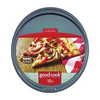 Goodcook 04036 Pizza Pan, Oval, 11-3/4 in Dia, 16.4 in L, 14-1/2 in W, Steel 