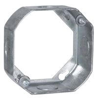 Raco 128 Extension Ring, 1-1/2 in L, 4 in W, 4-Knockout, Steel, Gray, Metallic 