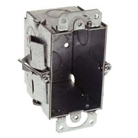 Raco 506 Switch Box, 1-Gang, 4-Knockout, Steel, Gray, Galvanized, Clip 