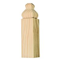 Waddell OBTB32 Trim Block Moulding, 4-1/2 in L, 1-1/8 in W, 1-1/8 in Thick, Pine Wood 