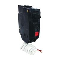 GE THQL1115GFTP Feeder Circuit Breaker, Thermal Magnetic, 15 A, 1-Pole, 120 V, Non-Interchangeable Trip, Plug 