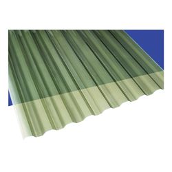 Suntuf 101929 Corrugated Panel, 8 ft L, 26 in W, Greca 76 Profile, 0.032 in Thick Material, Polycarbonate, Solar Gray, Pack of 10 