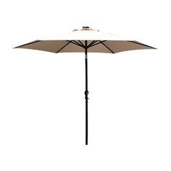 Seasonal Trends 59792 Tilt/Crank Market Umbrella with LED Lights, 94.4 in H, 106.2 in W Canopy, 106.2 in L Canopy 
