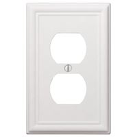 Amerelle 149DW Receptacle Wallplate, 5 in L, 2-7/8 in W, 1 -Gang, Steel, White, Screw Mounting, Pack of 4 