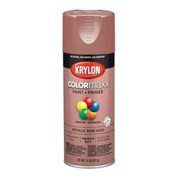 Krylon COLORmaxx K05593007 Spray Paint, Metallic, Rose Gold, 12 oz, Aerosol Can 
