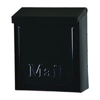 Gibraltar Mailboxes Townhouse THVKB001 Mailbox, 260 cu-in Capacity, Steel, Powder-Coated, Black, 8.6 in W, 4.1 in D 
