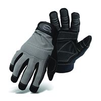 Boss 5204X Utility Mechanic Gloves, XL, Wing Thumb, Wrist Strap Cuff, PVC, Black/Gray 