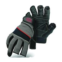 Boss 5201L Carpenter Gloves, L, Shortened Thumb, Wrist Strap Cuff, PVC 